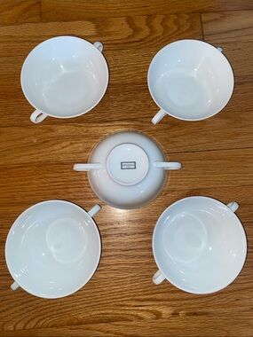 Bernardaud White Limoges Cream Soups – Set of 5 - Phoebe
